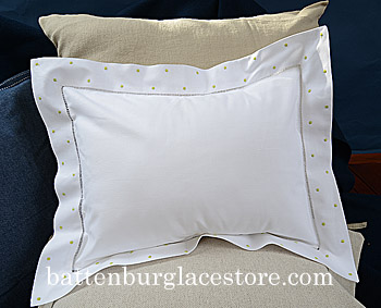 Pillow Sham. Black color Polka dot All around the pillow.12"x16" - Click Image to Close